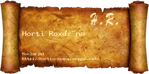Horti Roxána névjegykártya