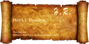 Horti Roxána névjegykártya